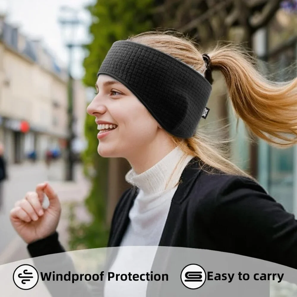 Winter Ear Warmers 3 Pcs Fleece Unisex Headbands for Running Ski Cycling
